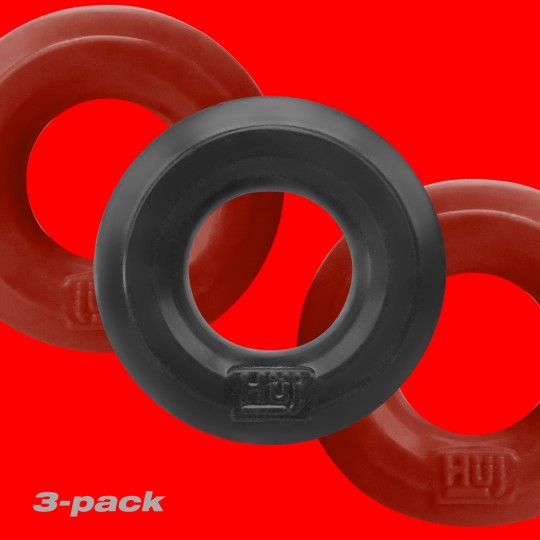 HÜJ Pack 3 Cock Balls Ring Cherry Ice HÜNKYJUNK 1