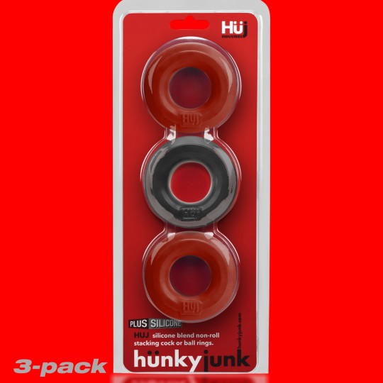 HÜJ Pack 3 Cock Balls Ring Cherry Ice HÜNKYJUNK 6